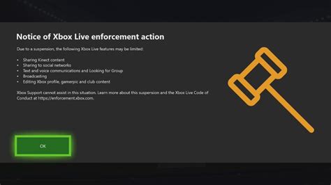 xbox enforcemnt|xbox enforcement message.